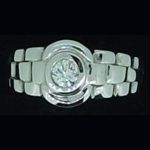 Sortija de oro blanco y brillantes