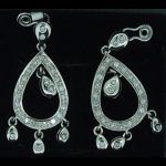 Apliques para pendientes de oro blanco y brillantes