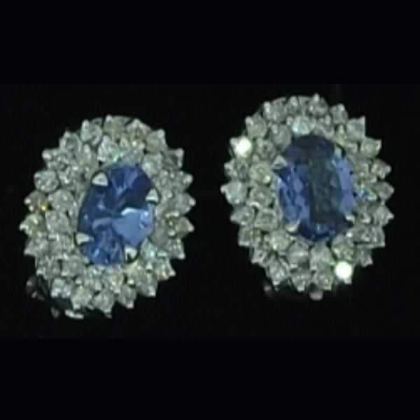 Pendientes de oro blanco y brillantes