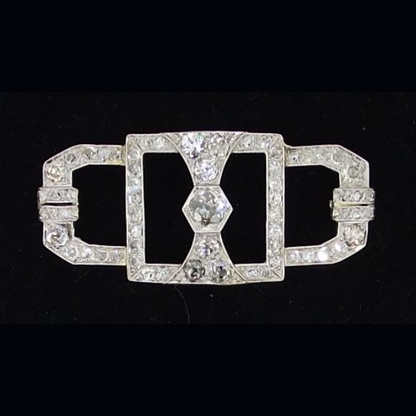 Broche en oro blanco 18 kts y brillantes 3,34 k