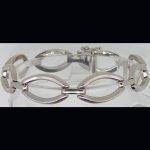 Pulsera de eslabones ovaladas en oro blanco