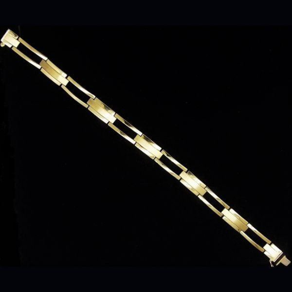 Pulsera de eslabones en oro amarillo con brillo y mate