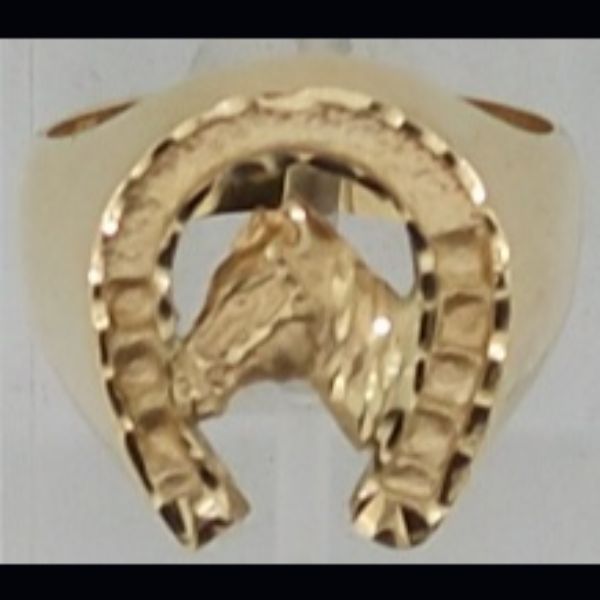 Sello con forma de herradura en oro amarillo