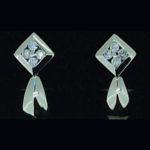 Pendientes de oro blanco y brillantes