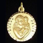 Medalla de tamaño medio de Hogar feliz en oro amarillo