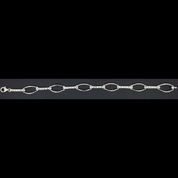Pulsera de oro blanco y circonitas