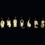 Colgante pequeño signo del zodiaco Leo en oro amarillo