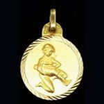 Medalla de signo zodiaco Acuario en oro amarillo
