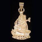 Colgante mediano Virgen del Carmen en oro amarillo