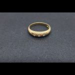 Anillo oro amarillo nº 14 con 3 brillantes de 0,02 qt; total 0,06 qt
