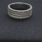 Anillo oro blanco multiple con puntas de brillantes