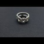 Anillo doble oro blanco cuajado con brillantes de 0,02 qt