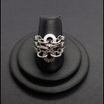 Anillo oro blanco con motivos de circulos "Bvlgari"