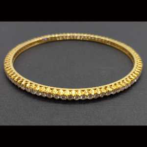 Pulsera aro oro amarillo con 95 brillantes de 0,03 qt;total 2,85 qtes