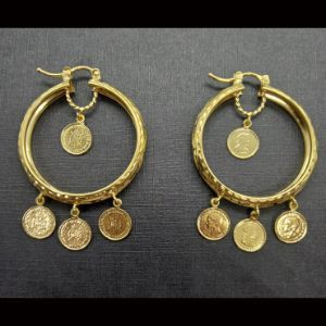 Argollas oro amarillo con monedas