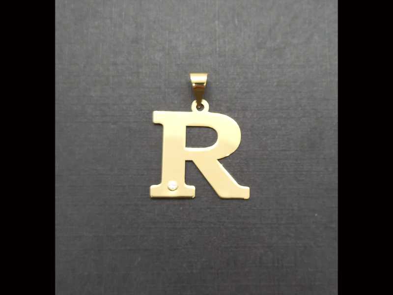 colgante oro letra R