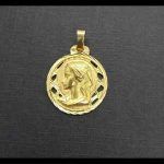 Medalla oro amarillo de la virgen niña