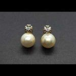 Pendientes oro amarillo con perlas blancas y circonitas
