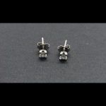 Pendientes oro blanco con piedra "Moissanite" cierre forma "mariposa"