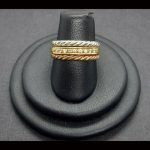 Anillo oro amarillo, rosa y blanco con circonitas
