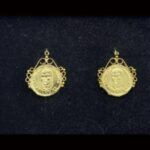 Pendientes de moneda oro amarillo de 18k