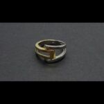 Anillo oro blanco y amarillo nº 13 de 18k