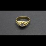 Solitario oro amarillo nº 21 de 18k con circonita blanca