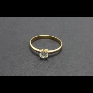 Anillo oro amarillo de 18 kt tipo solitario con brillante de 0,25 qtes, nº 17