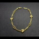 Pulsera oro amarillo de 18 kt con eslabones forma mariposa, 18 cm