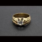 Solitario oro amarillo 18 k con circonita blanca, nº 17