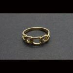 Anillo oro amarillo 18k nº15 ;parte central eslabones entrelazados