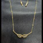 Gargantilla oro amarillo 18k con cuatro brillantes total 0,16qtes 40 cm
