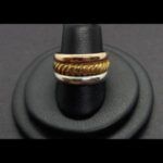Anillo triple oro amarillo ,rosa y blanco de 18k nº 17, aro central forma torneada