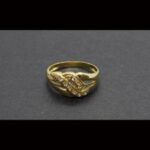 Anillo oro amarillo 18 k nº16 con circonitas blancas