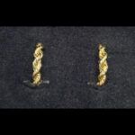 Pendientes oro amarillo 18k con forma de cordón cierre tipo omega