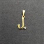 Colgante oro amarillo 18k letra J con circonita
