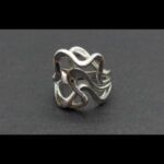 Anillo oro blanco 18k con formas onduladas nº14
