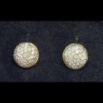 Pendientes oro amarillo 18k con circonitas blancas y cierre omega