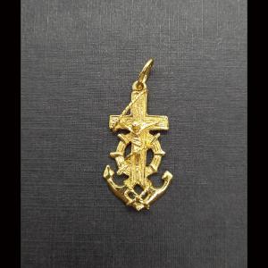 Cruz oro amarillo 18k de los marineros