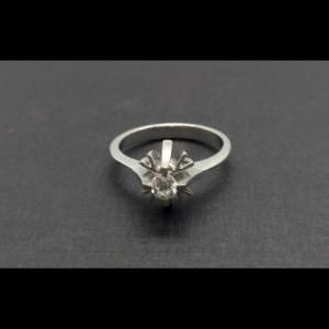 Anillo oro blanco 18k tipo solitario con brillante de 0,2qtes, nº 14