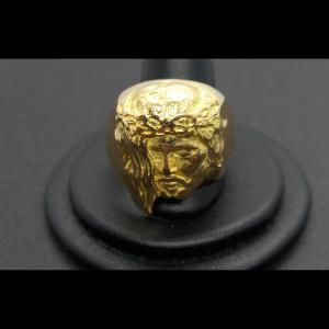 Anillo oro amarillo 18k nº 29 con el rostro del Cristo