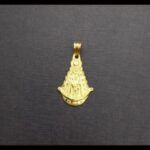 Colgante oro amarillo 18k de la silueta de la virgen del Rocio