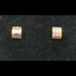 Pendientes oro amarillo blanco y rosa de 18k, cierre tipo omega