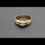 Solitario oro amarillo 18k nº 18 con circonita blanca