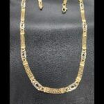 Gargantilla oro amarillo 18k de 44 cm eslabones mixto forma red e intercalados