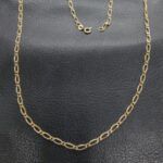 Cadena oro amarillo 18k de 60 cm eslabón mixto ovalado