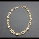 Pulsera oro amarillo 18k eslabón entrelazado y de calabrote 21 cm