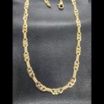 Cadena oro amarillo 18k eslabón plano entrelazado 45 cm
