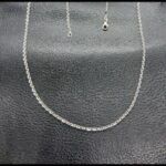 Cadena oro blanco 18k 45 cm eslabon ovalado