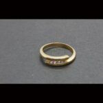 Anillo oro amarillo 18k nº 15 con 5 puntas de brillantes